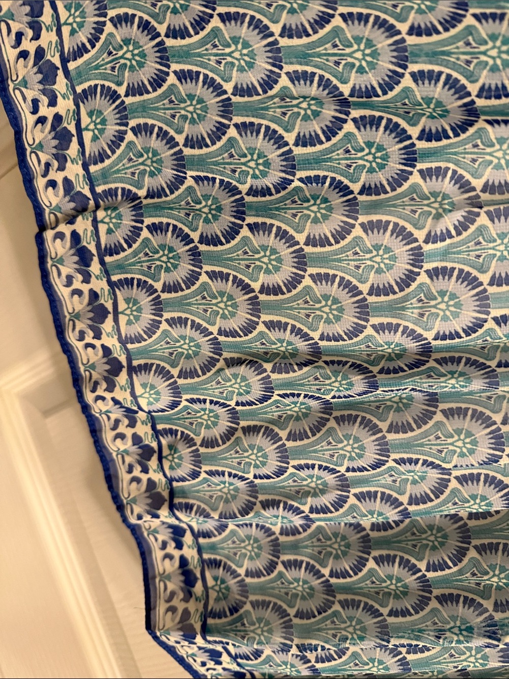 Max Studio Teal, Blue & White Printed Pull On Skirt - Picture 6 of 7